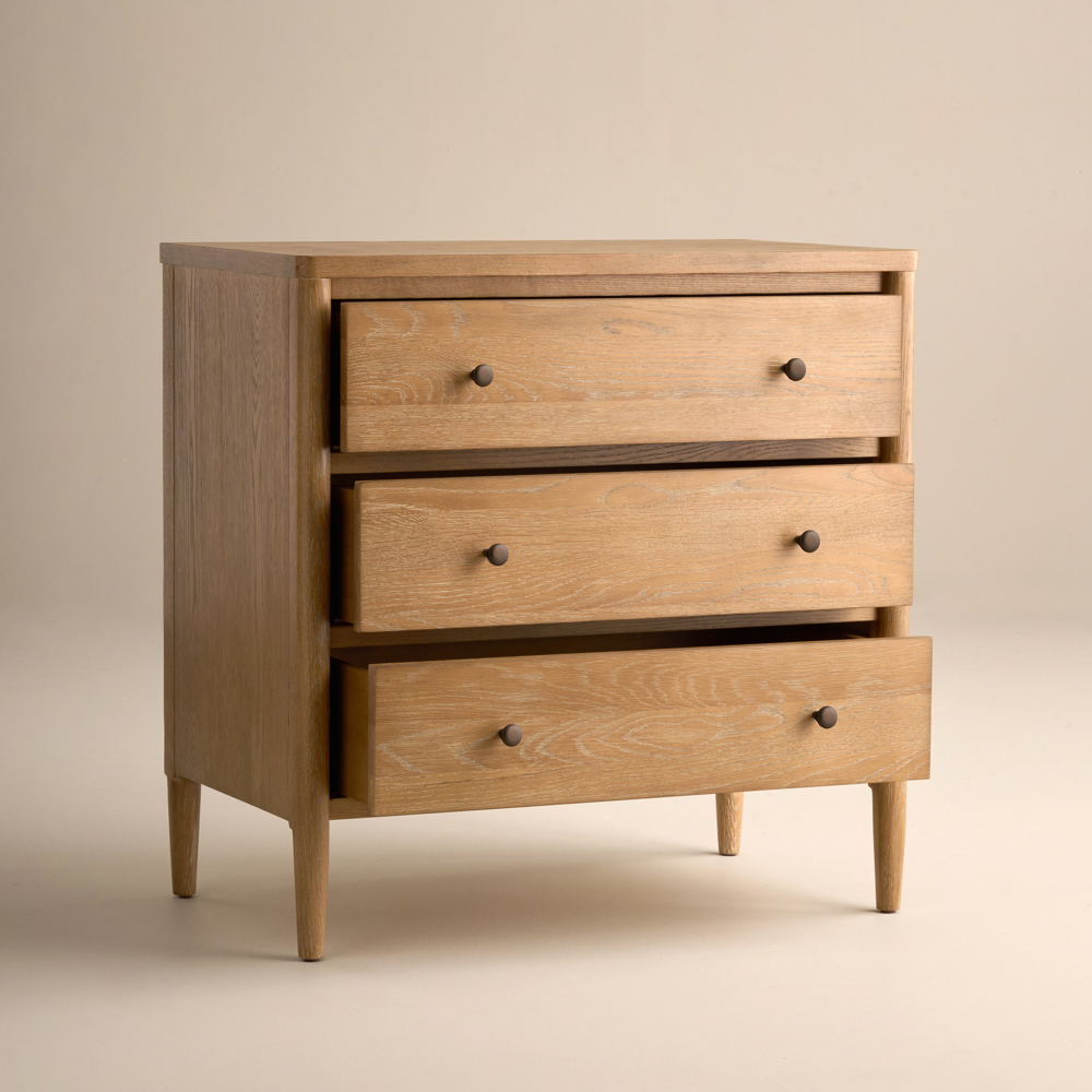 Adina 3 Drawer Chest, Weathered Oak